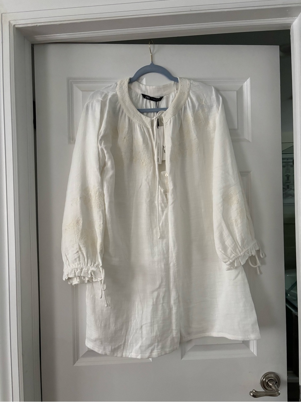 Zara Cream Embroidered jumper